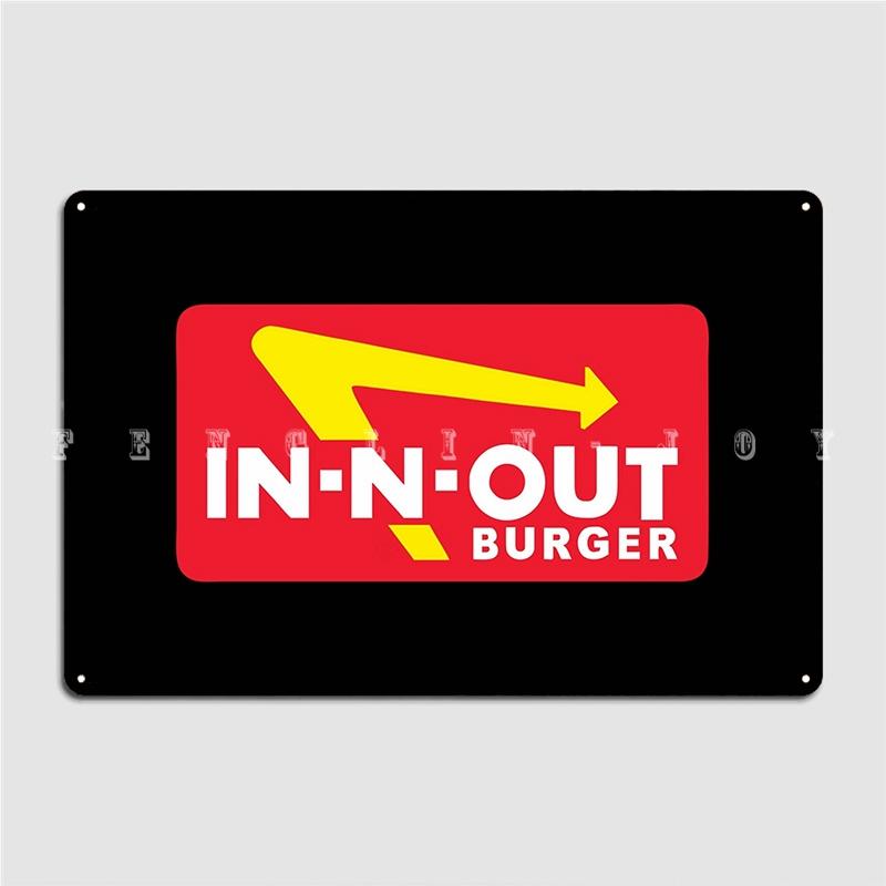 Хит продаж Товары In-N-Out Burger Металлическая табличка Кинотеатр Кухня Декор стен Печать Гараж Клуб Жестяная табличка Постер
