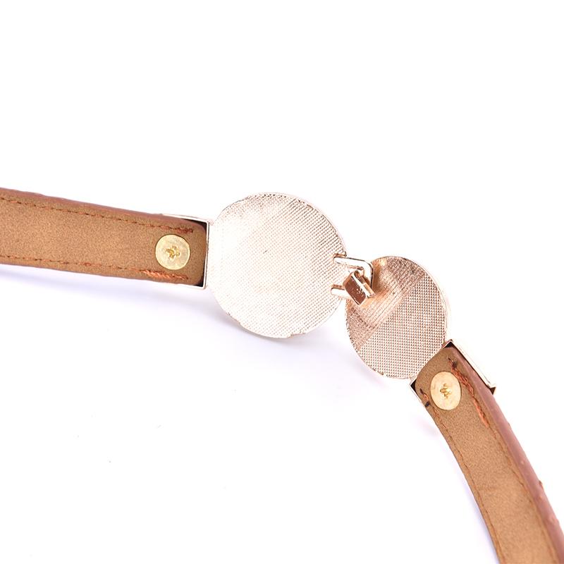 Creative Pearl Buckle Belt Pu Leather Dress Skirt Waist Elastic Thin Women Belts