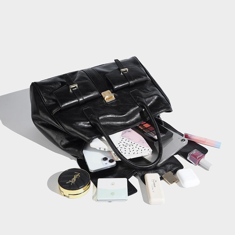 Retro High-Value Large-Capacity Tote Bag Casual Versatile Handheld Briefcase Niche Design Commuter Shoulder Bag
