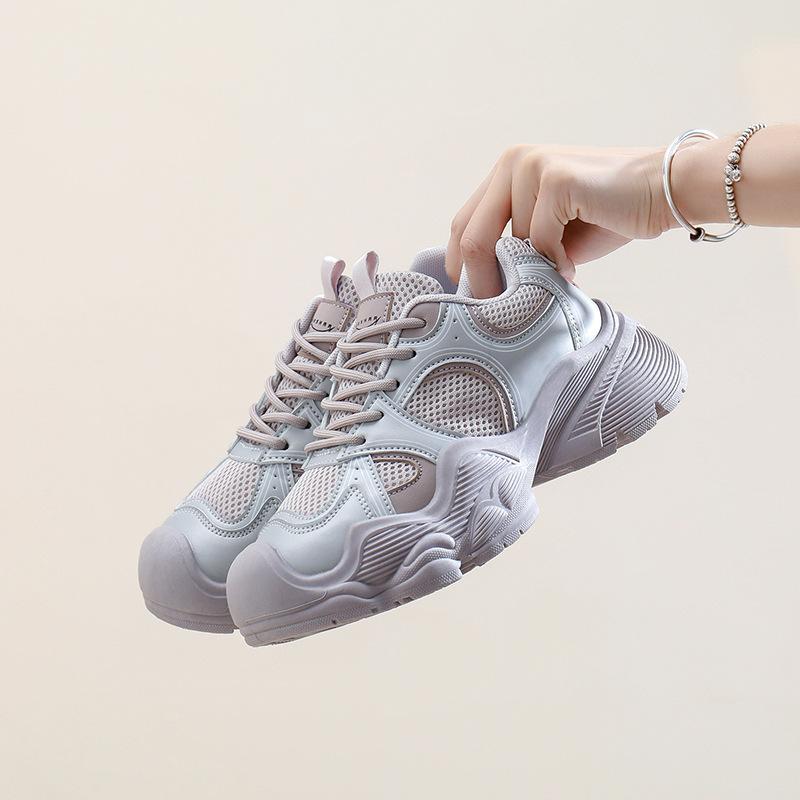 Ins Korean Version of Platform Dad Shoes 2025 Spring New Street Shot Student Running Sneakers Increase Height Casual AB06