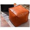 Large Capacity PU Leather Ottoman Waterproof Moroccan Pouf Foot Rest Unstuffed Cushion Cover  Home