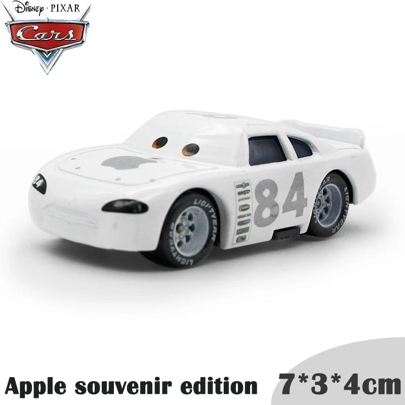 Disney Pixar Cars Apple Souvenir Edition No.84 1:55 Little Car Toy Black and Whit Type Toys for Boys Birthday Gift