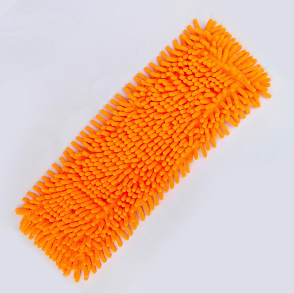 Плоская швабра двойного назначения из нержавеющей стали с насадкой из шенилла для влажной и сухой уборки