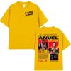 Rapper Anuel AA Real Hasta La Muerte Tour 2025 new Album T Shirts Men's Hip Hop gothic T-Shirts 100%  Short Sleeve T-Shirt