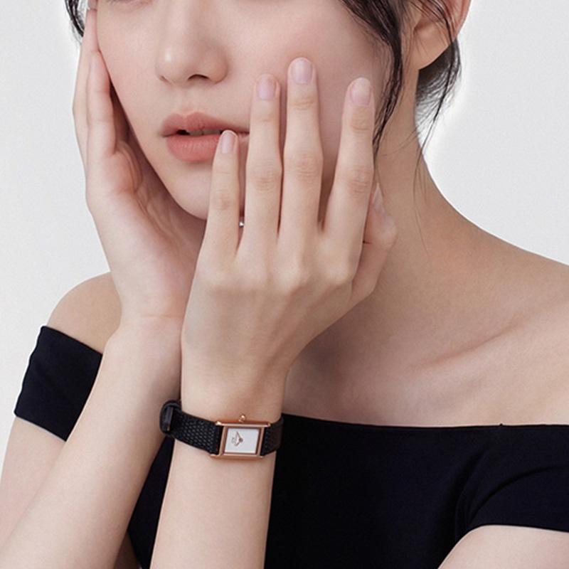 DANIEL WELLINGTON Часы Кварцевый Механизм Белый Циферблат Женские Часы Часы Наручные Мини Мини Современные Квадратные Часы DW00100907