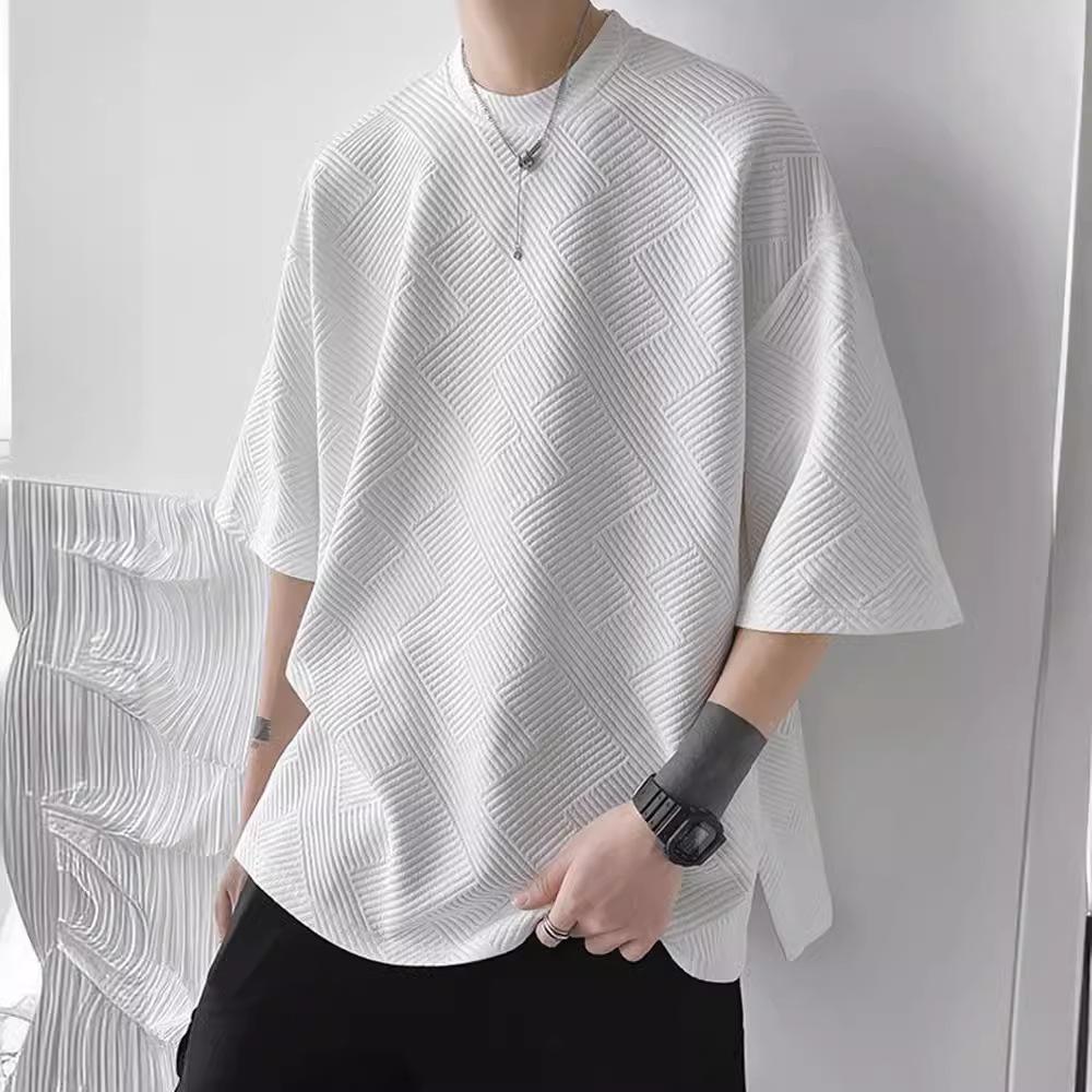 Summer Short Sleeve T-shirt Men Retro Oversized T Shirt Men Streetwear Hip Hop Loose Round Neck Tshirt Mens Top M-3XL