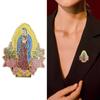 Glittering Enamel Holy Mother Badge Shimmering Metal Enamel Virgin Mary Badge Brooch Accessory for Hat Embellishment