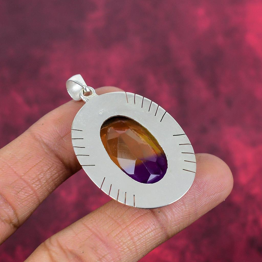 Ametrine Pendant, 925 Solid Sterling Silver Gemstone Jewelry, Handmade Pendant, For Thanksgiving