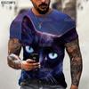 Милая 3D-футболка с принтом животных и кошек для мужчин и женщин, летние топы, свободная футболка с круглым вырезом и коротким рукавом, свободная повседневная мужская одежда, футболки 5XL