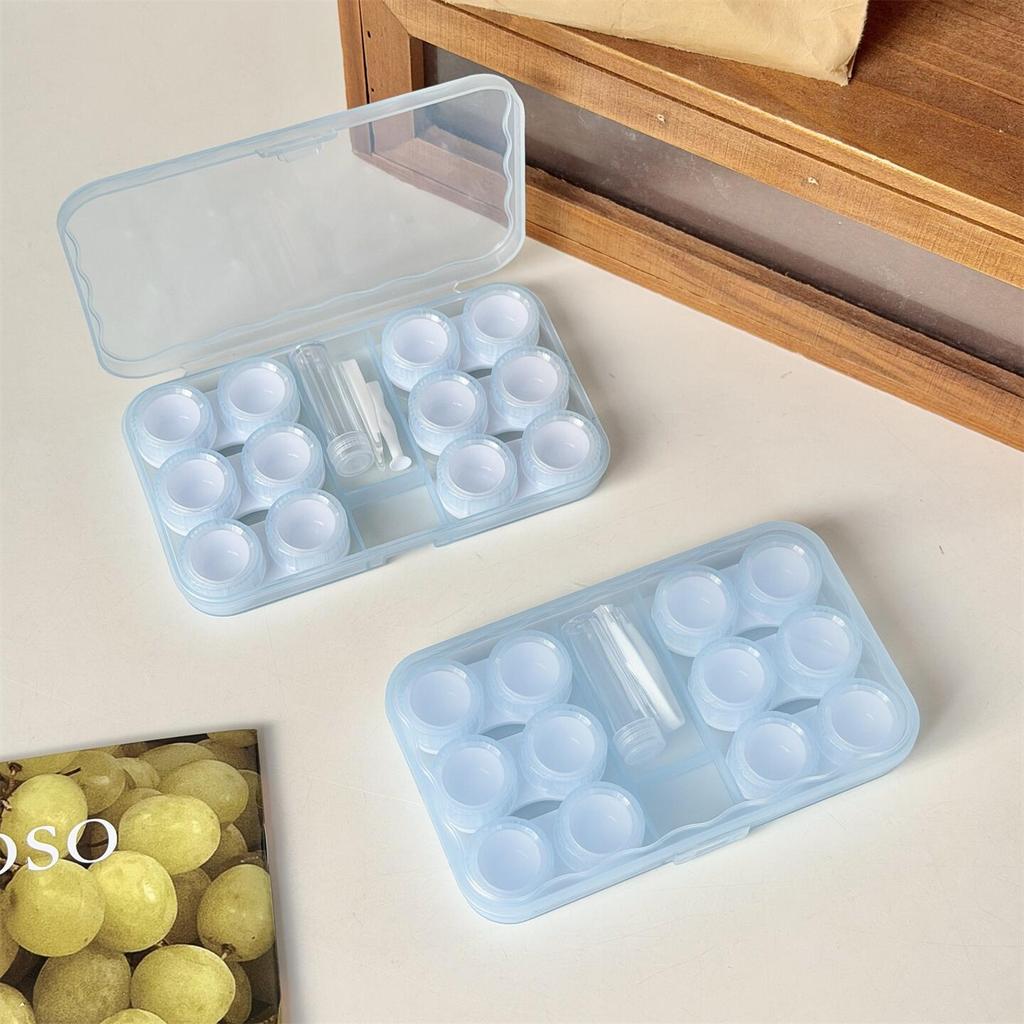 New Large-Capacity Contact Lens Box PVC Contact Lens Storage Box Morandi Color Contact Lens Companion Box Nursing Box