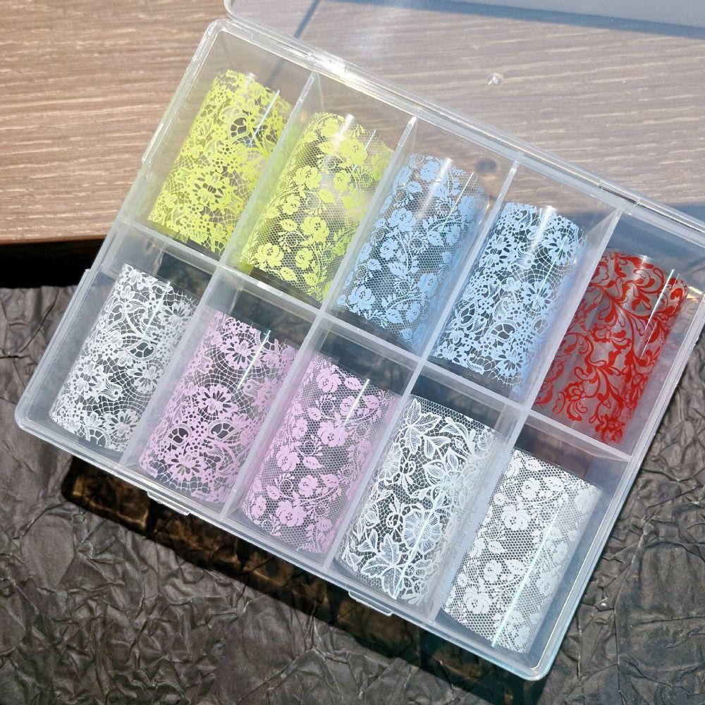 Lace Nail Foils Pink Blue White Nail Art Stickers Sexy Nail Decals  DIY Manicure