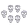 6 Pieces DIY Skull Rhinestone Patch Appliques Iron On Bags Clothes Sewing