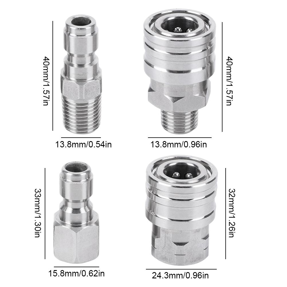 4 шт. адаптер для мойки высокого давления с внутренней и внешней резьбой, адаптер для шланга, комплект адаптеров для мойки высокого давления, соединительная муфта для мойки высокого давления