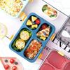 Oanawy Lunch Tray, Student Lunch Box, Employee Cafeteria, with Lid, Airtight, Microwaveable (Red, 4 Grids)
