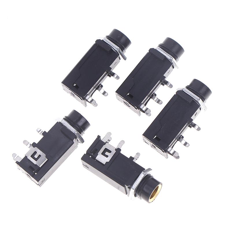 5 шт. Сделай сам 6,35/6,5 мм разъем позолоченный 4P стерео двухканальный микрофонный разъем шасси аудио адаптер гайка прямой разъем