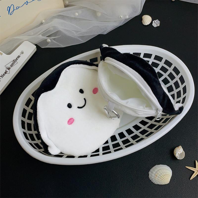 OysterPlush Cute Zipper Coin Wallet Soft Stuffed Bag for Casual Fashion Accessories