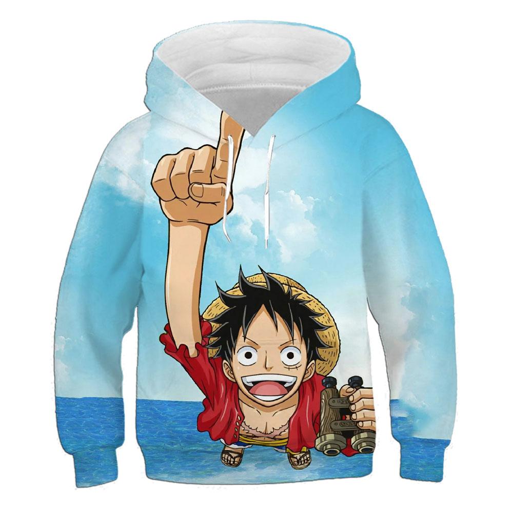 Худи 2025 Японское Аниме Ван Пис Новая Мода Повседневный Пуловер 3D Печать Детская Толстовка для Мальчиков и Девочек Уличный Пуловер Крутой Топ