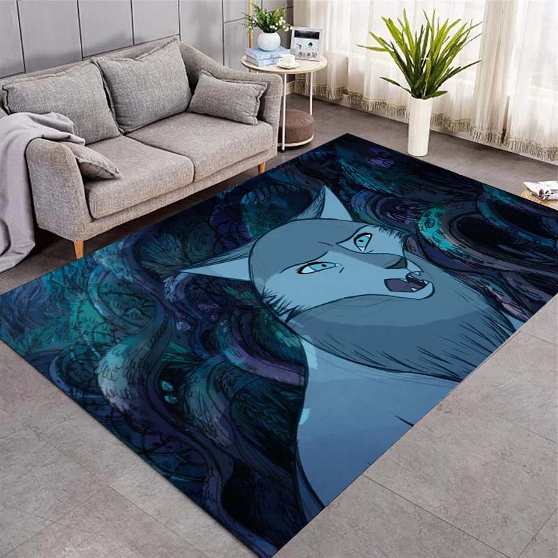 Wolfwalkers Cartoon Girl Owl Anti-slip Flannel Rug Fantasy Anime Floor Doormat Soft Carpet Bedroom Living Room Gift For Movie Fans