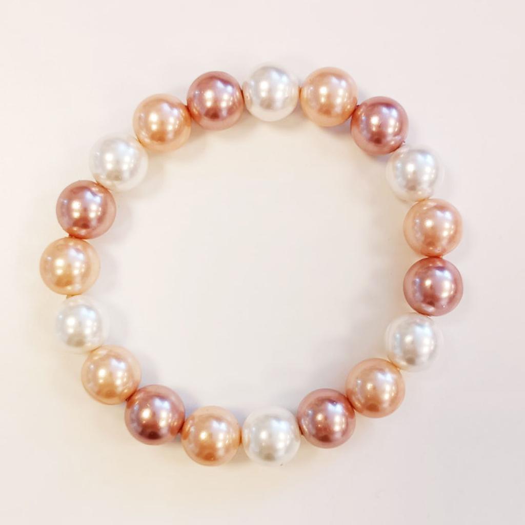 Les Trésors De Lily [R8488] - Pink 'Perla' Pearl Bracelet - 10 Mm