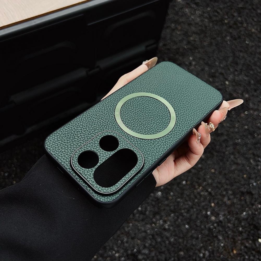 С магнитной кожаной чехол-книжкой Lychee с Magsafe для One Plus 15 13s 13T 13R 13 Ace 5 OnePlus Nord 5 4 CE 5 Защитная крышка для камеры