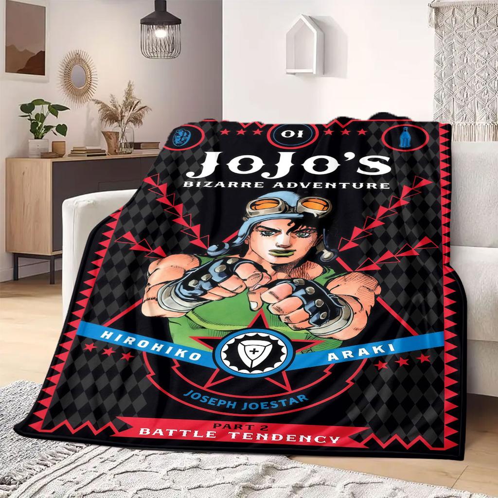 Фланелевое одеяло JOJO Аниме Теплое, Удобное, Подходит для Спален, Диванов, Кроватей, Стульев, Пикников, Путешествий
