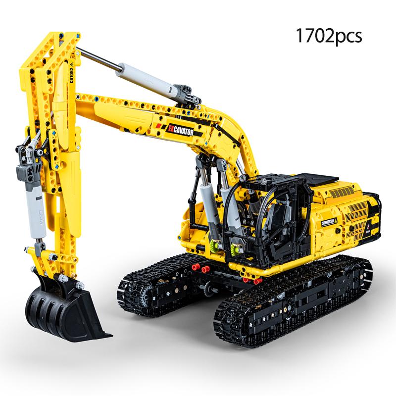 Када 1702шт 1:20 Городской Радиоуправляемый Строительный Автомобиль DIY Модель Строительные Блоки RC Экскаватор Кирпичи Игрушки Для Детей Подарок