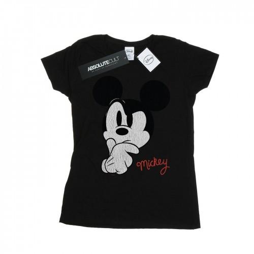 Disney Womens/Ladies Mickey Mouse Distressed Ponder Cotton T-Shirt