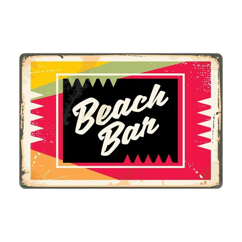Алоха Тики Бар Плакат Оловянная Вывеска Винтаж Пляжная Вечеринка Бар Паб Настенный Декор Металлическая Пластина Ретро Гавайи Серфинг Таблички