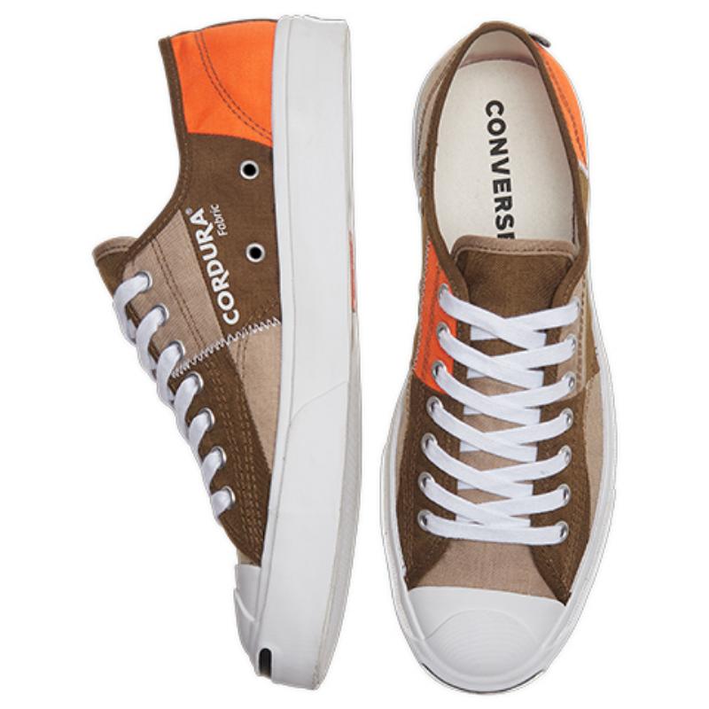 Converse Jack Purcell Panelled Comfortable Low-top Canvas Shoes Unisex Khaki Orange
