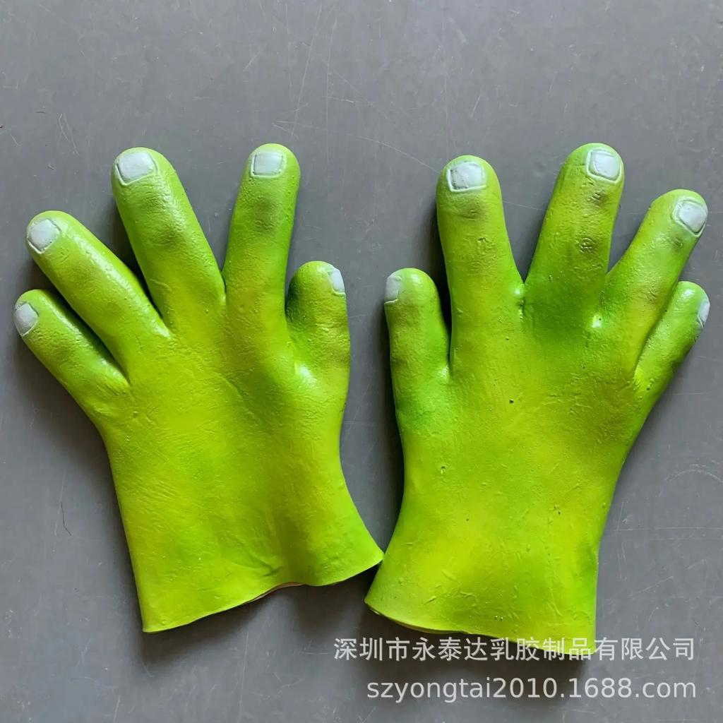 Green Shrek Latex Masks Glove Movie Cosplay Prop Adult Animal Party Mask For Halloween Party Costume Fancy Dress Ball