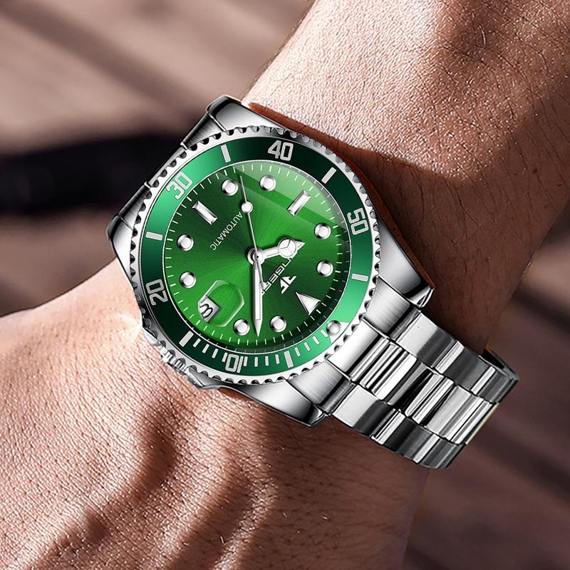 Мужские часы класса люкс, стальные, турбийон, скелетон, механические, светящиеся, автоматические, с датой, с бриллиантами