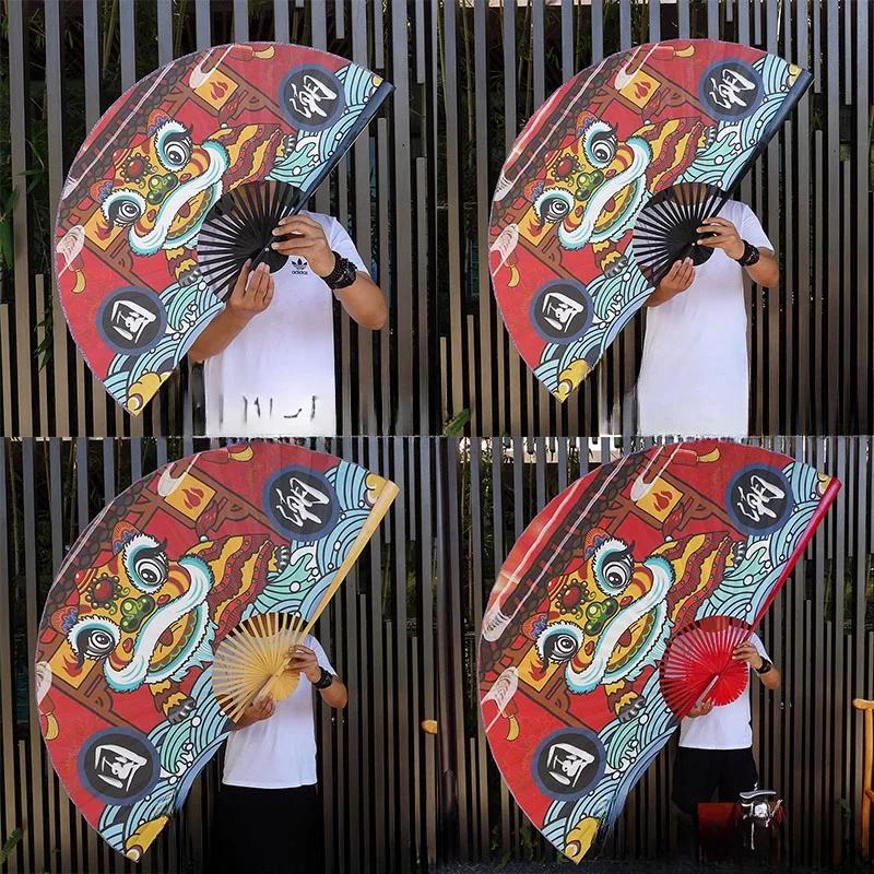 Chinese Decoration Folding Fan Classical Wall Mount Oversized Cloth Folding Fan Living Room Decorative Chinese Peking Opera