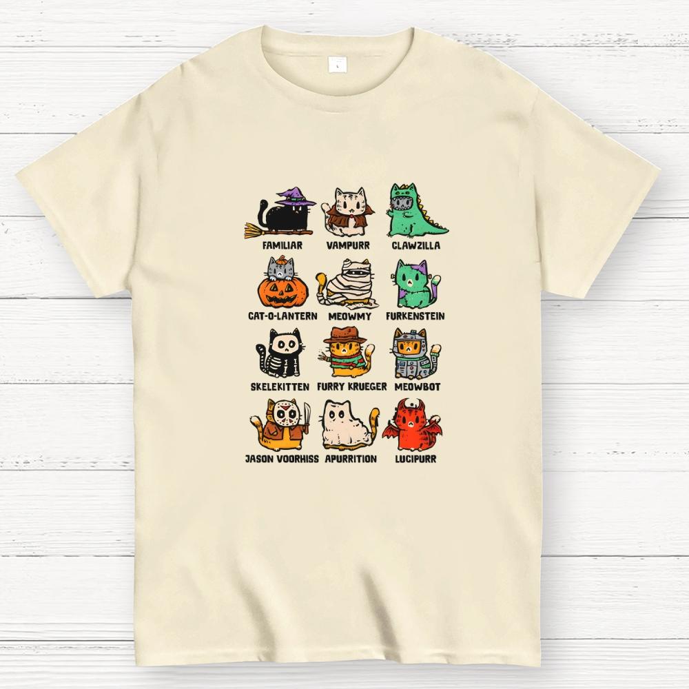 Trick or Kitten Halloween Cotton Summer Casual Cool Loose T-Shirt