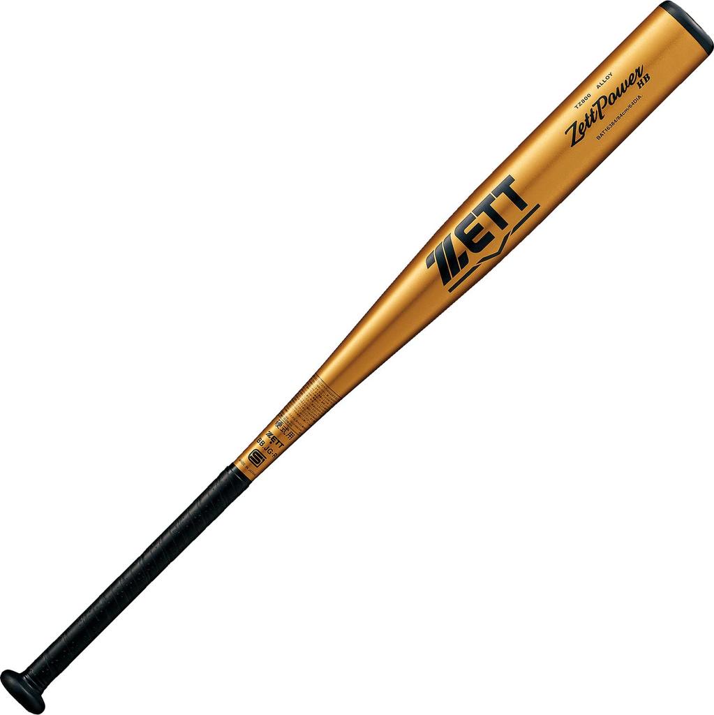 ZETT Hard Baseball Zett Power Metal Duralumin Over Gold Made in BAT16384 Bat, HB, (Super (TZ800)), 84cm, 900g, (8200), Japan,