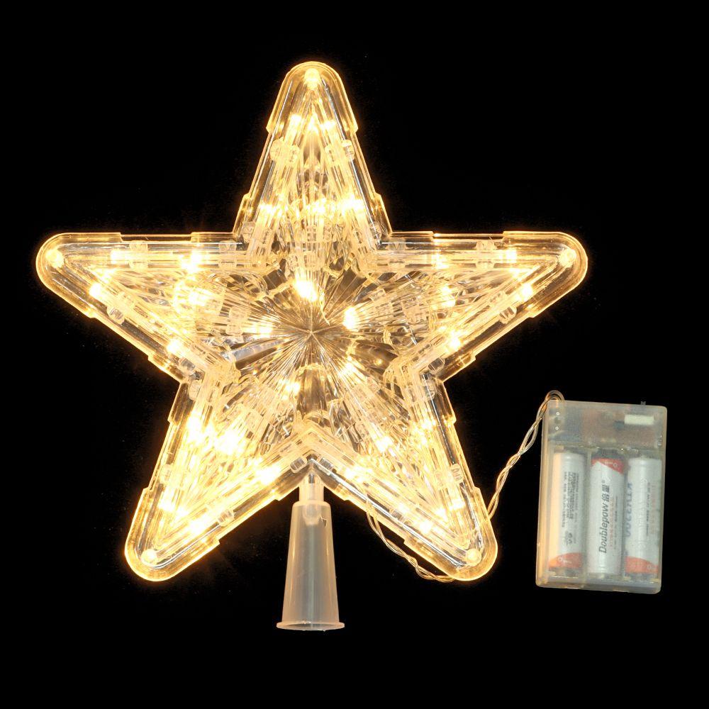 Merry Christmas LED Glowing Star Night Light Christmas Tree Top Ornaments Five-pointed Star Lamp