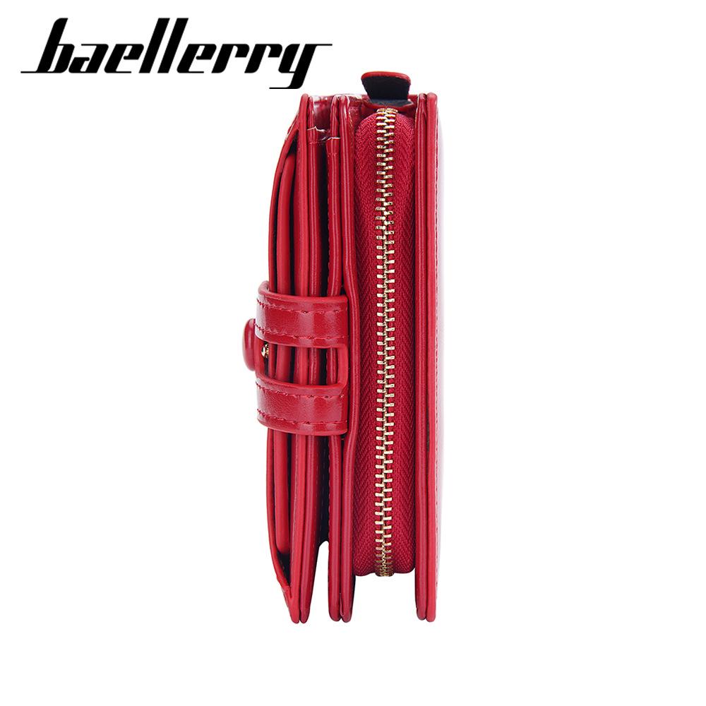 Женский кошелек Baellerry из блестящей кожи с масляной восковой пропиткой - Короткий, Много отделений для карт, Карман для монет на молнии, Универсальный дизайн