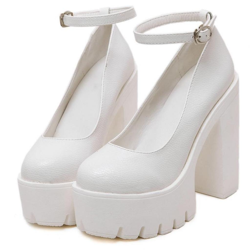 Весенние туфли женские на очень высоком каблуке, сценическая модель, одинарные туфли, толстый каблук, туфли для работы диджеем в ночном клубе, туфли для подиума, женские