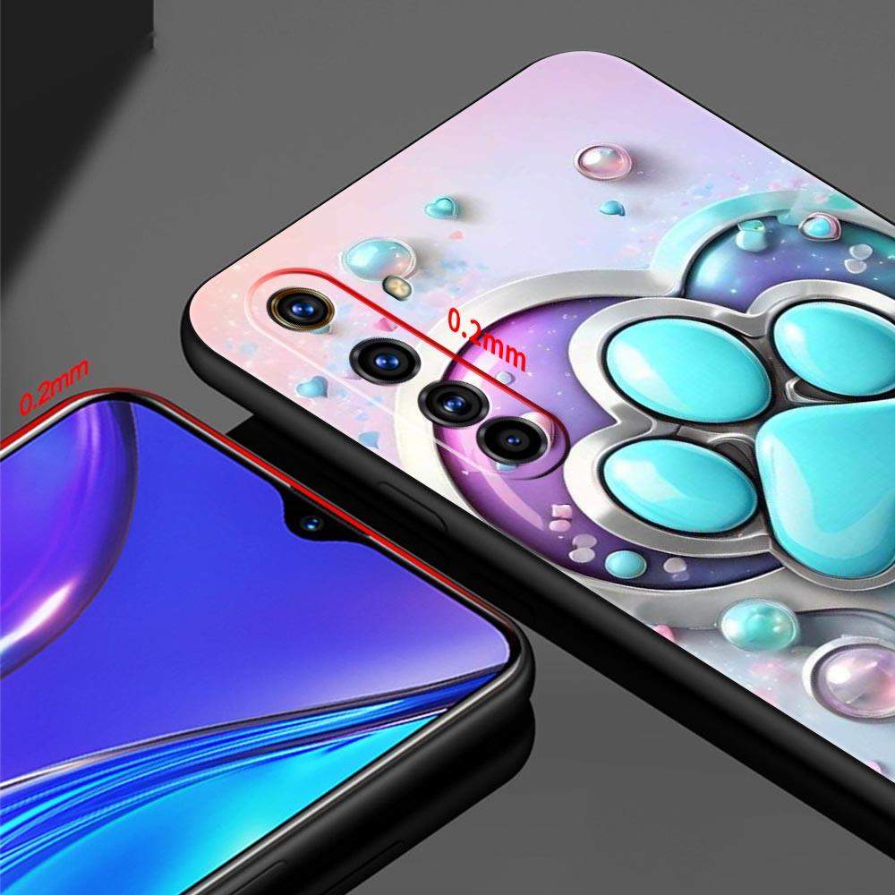 Чехол с эстетикой отпечатка лапы для Realme C67 C63 C55 C53 C35 C25 C21 GT 2 3 5 6 10 11 12 13 Pro Plus 5G Мягкий ТПУ Чехол для телефона Сумки
