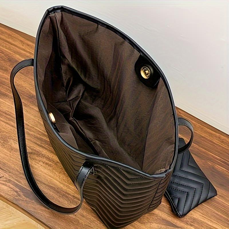 Модная стеганая большая сумка - женская сумка через плечо и кошелек большой вместимости