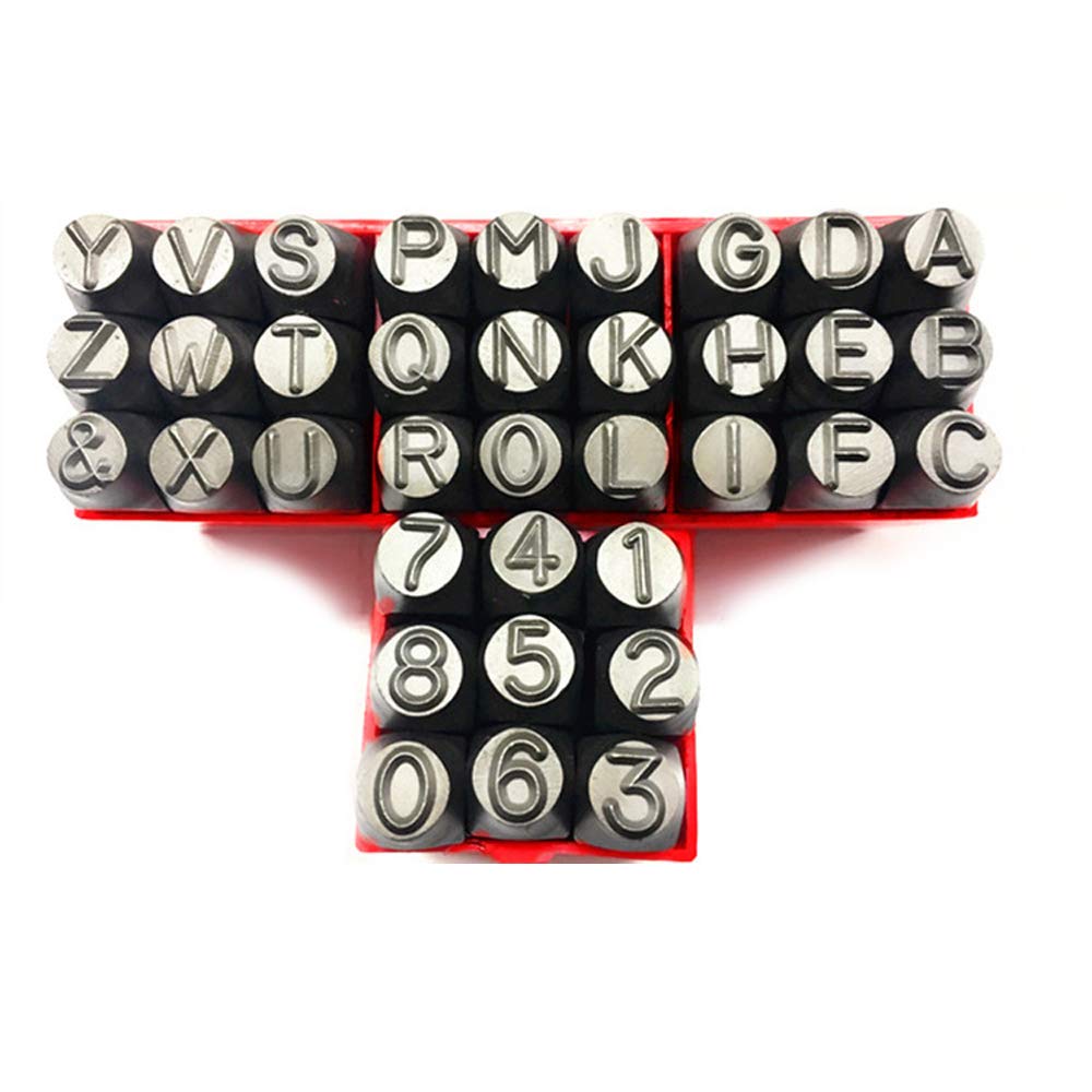 Кожаный ремесло резьба гравировка палка штамп шаблон для DIY номер алфавит штамп набор 36 штук 5 мм 36 + (Набор штук)