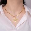 Teamer Star Of David Pendant Necklace For Man Woman Stainless Steel Charms Choker Jewish Jewelry Classic Six-Pointed Star New 4