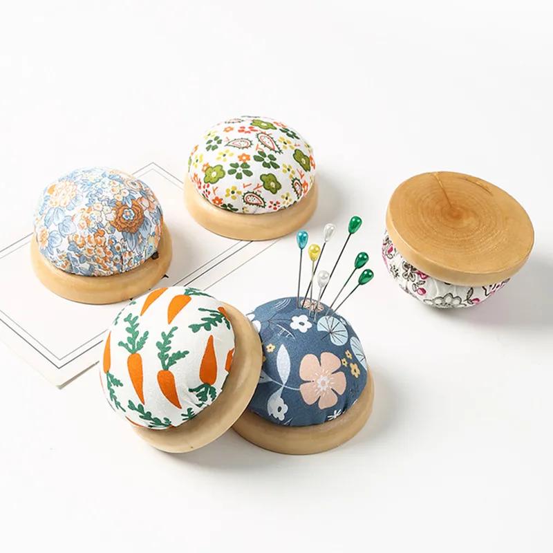 Подушка для игл швейной машины, портновский держатель для булавок, деревянное кольцо, браслет, подушечки для запястья, инструменты для ручного рукоделия