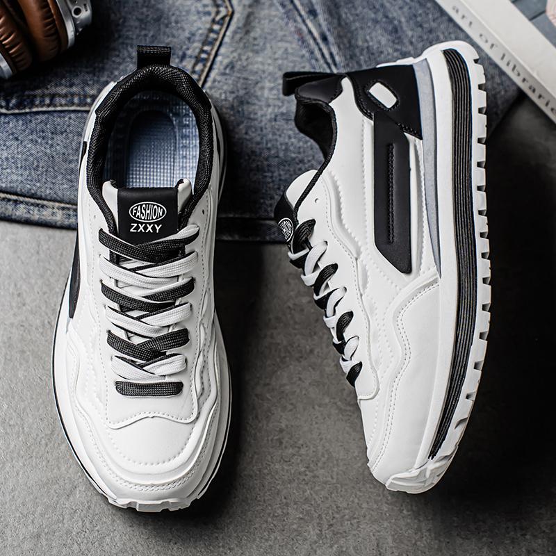 Мужские повседневные спортивные туфли на толстой подошве, новые, на мягкой подошве, нескользящие, для бега на открытом воздухе, для ходьбы, студенческие кроссовки