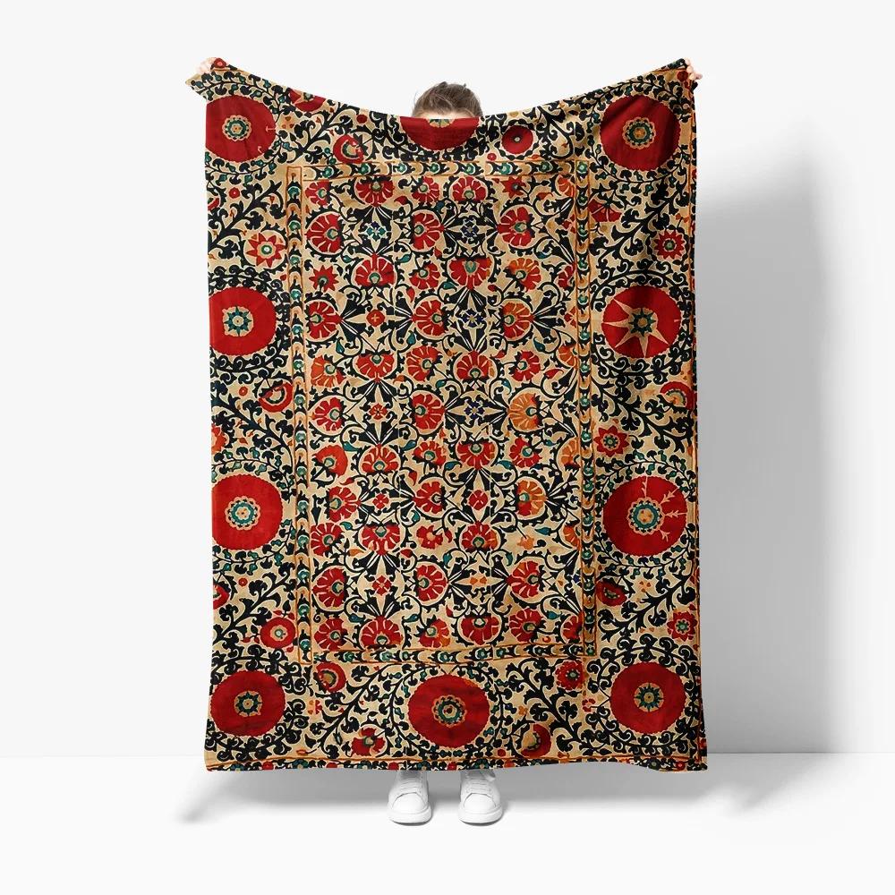 Floral Paisley Print Blanket Blanket for Sofa Bed Travel Camping Living Room Office Conditioning Blanket for All Seasons Gifts