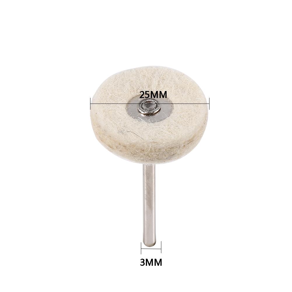 10 шт 25 мм шерстяной войлок полировка шлифовальная дрель шлифовальный круг щетки с ручкой для вращающегося инструмента