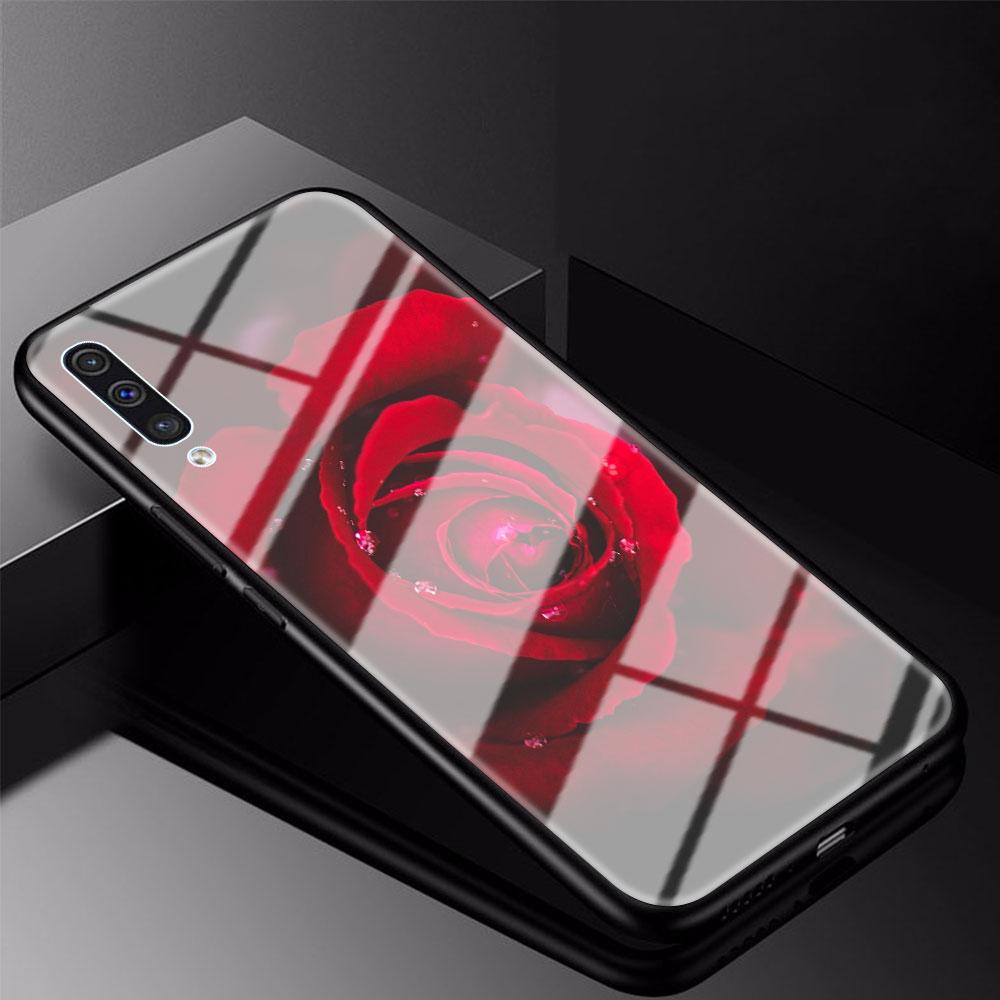 Чехол для телефона из закаленного стекла с подсолнухом и розой для iPhone Samsung Galaxy OnePlus Oppo Xiaomi Redmi Note SA 7 8 9 10 11 12 13 14 20 21 22 53 Pro Max Ultra