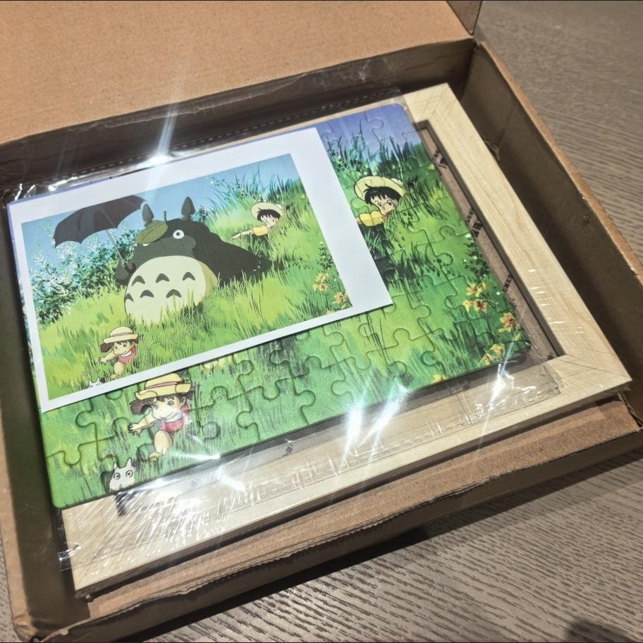Деревянная головоломка Studio Ghibli Тоторо, милый орнамент и деревянная пазл-головоломка Тоторо с рамкой, DIY декор для стола