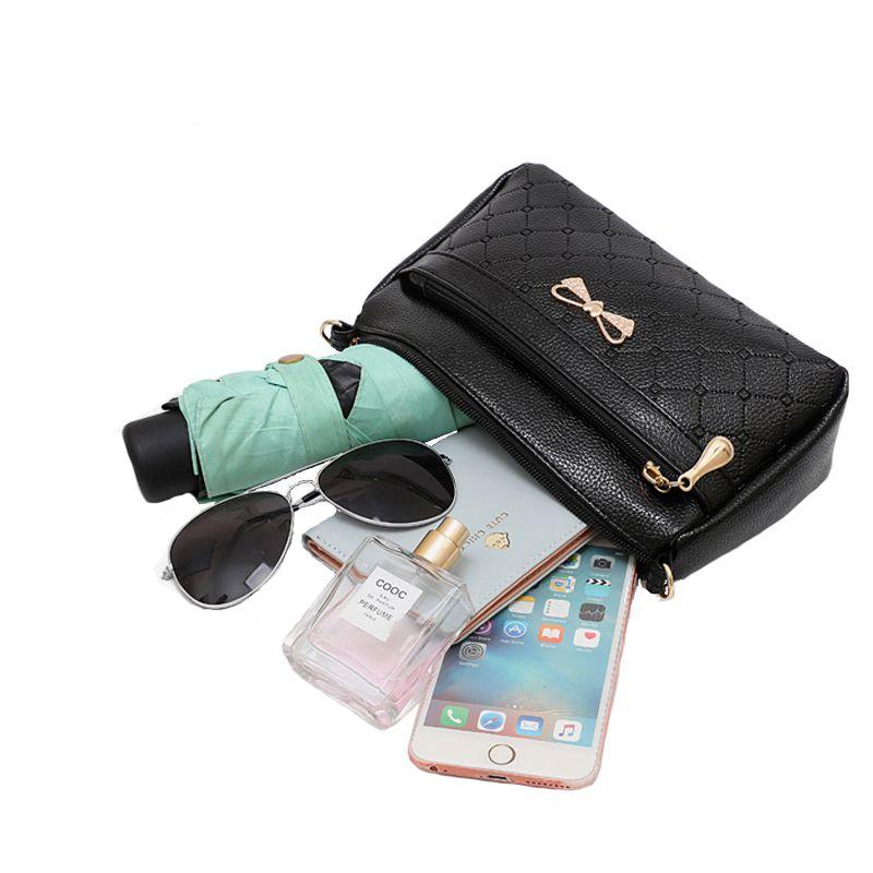 Модная женская сумка из искусственной кожи с бантом, маленькая сумка через плечо, сумка через плечо высокого качества