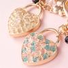 Backpack Pendant Metal Rhinestone Crystal Key Pendant Keys Holder Love Heart Keychain Key Ring