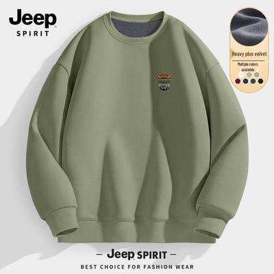 JEEP SPIRIT Мужской свитшот с круглым вырезом на флисовой подкладке Осень/Зима 2025